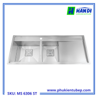 Chậu rửa chén 2 hố inox 304 MALLOCA MS 6306 ST