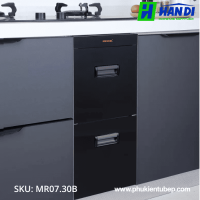 Thùng gạo mặt kính đen, 2 khoang GARIS MR07.30B