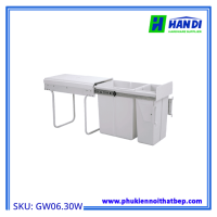 Thùng rác đôi màu trắng GARIS GW06.30W