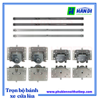 Trọn bộ phụ kiện bánh xe cửa lùa tủ áo 2 cánh