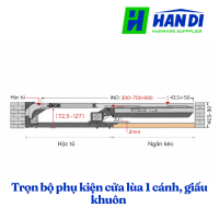 Trọn bộ phụ kiện cửa lùa 1 cánh, giấu khuôn