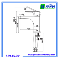 Vòi trộn lavabo có xả kéo Hafele Kobe 589.15.001