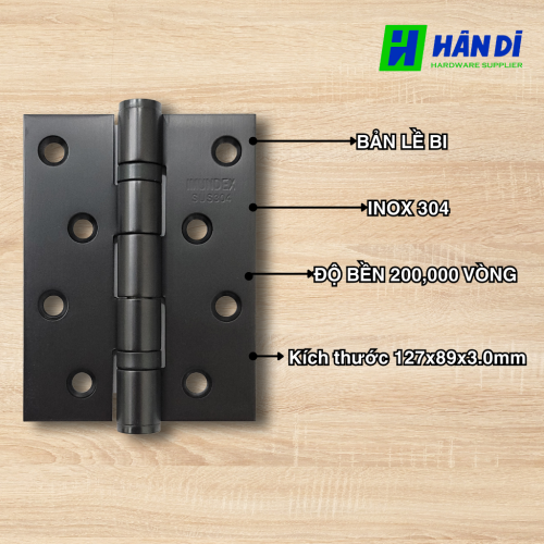 Bản lề bi IMUNDEX  701.12.150- Inox 304 Màu Đen Mờ
