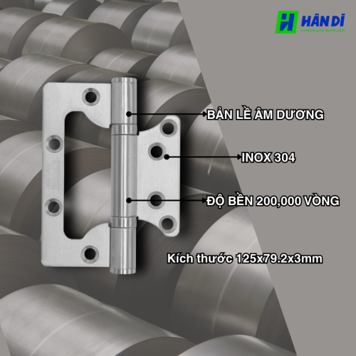 Bản lề Âm Dương IMUNDEX-701.17.140 Inox 304