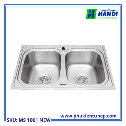 Chậu rửa chén 2 hố inox 304 MALLOCA MS 1001 NEW