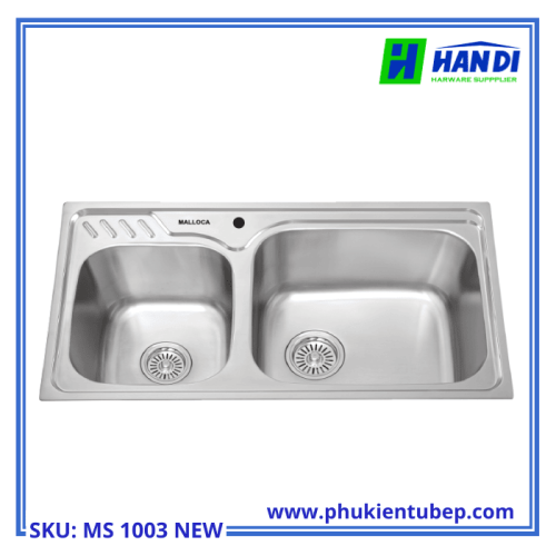 Chậu rửa chén 2 hố inox 304 MALLOCA MS 1003 NEW