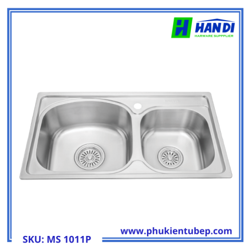 Chậu rửa chén 2 hố inox 304 MALLOCA MS 1011P