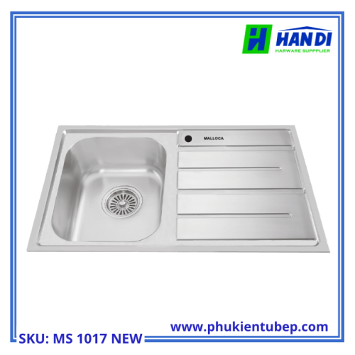 Chậu rửa chén 1 hố inox 304 MALLOCA MS 1017 NEW