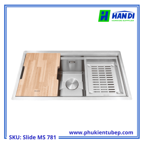 Chậu rửa chén 1 hố inox 304 MALLOCA Slide MS 781