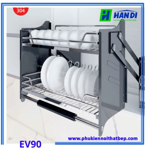 Giá bát đĩa nâng hạ 2 tầng nan Oval  EV9080, EV9090