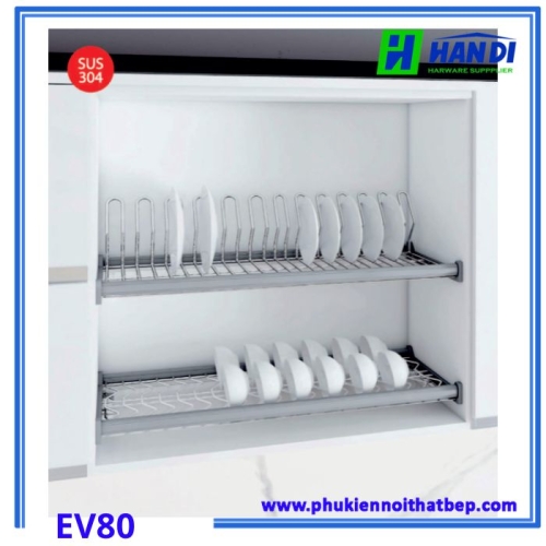 Giá bát đĩa cố định 2 tầng khung nhôm nan oval EV8070, EV8080, EV 8090