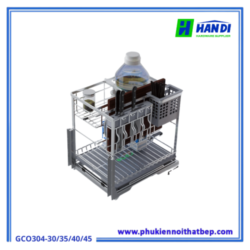 Kệ đựng dao thớt Grob GCO304-30, Nan Oval, Inox 304 xước mờ