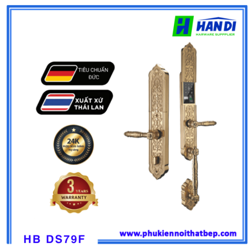 Khoá điện tử đại sảnh Hubert HB DS79F Gold