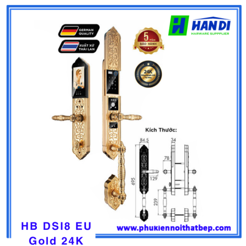 Khóa điện tử Hubert HB DSI8 EU GOLD 24K