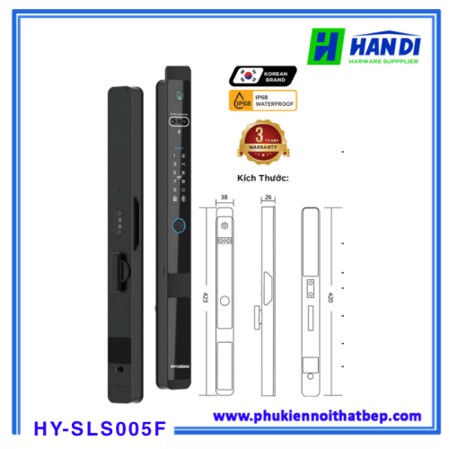 Khóa điện tử Hyundai cửa nhôm HY-SLS005F Black