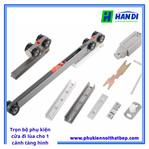 Trọn bộ phụ kiện cửa đi lùa cho 1 cánh tàng hình