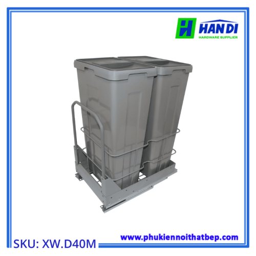 Thùng rác đôi âm tủ cánh kéo GRANDX XW.D40M