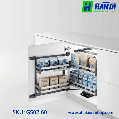 Tủ đồ khô 2 tầng, rổ inox hộp GARIS GS02.60