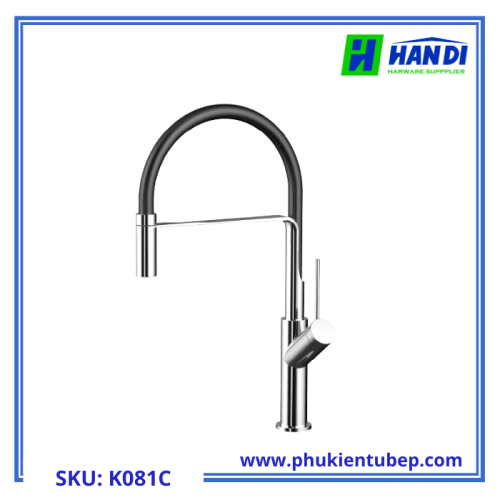 Vòi rửa chén nóng lạnh dây silicon MALLOCA K081C