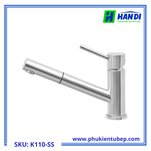 Vòi rửa chén nóng lạnh dây rút MALLOCA K110-SS