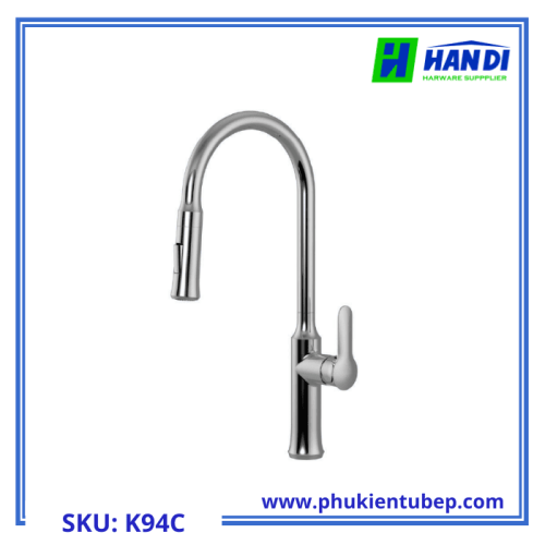 Vòi rửa chén nóng lạnh dây rút MALLOCA K94C