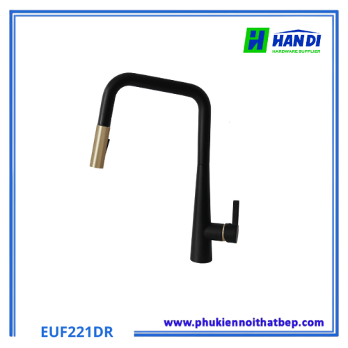 Vòi Rửa Bát Eurogold EUF221DR: Dây Rút Inox 304 Đen